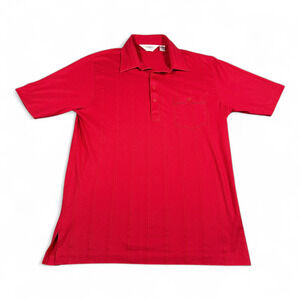 Vintage Classics Palmland Polo Shirt Adult MEDIUM Red Textured Pocket Golf 90s